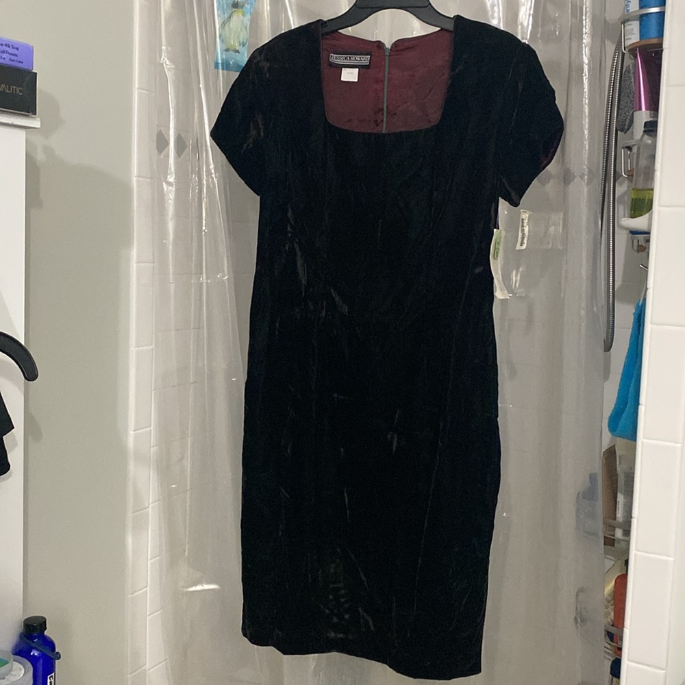 NWT Vintage | Deadstock Jessica Howard Square Neck Velvet Dress